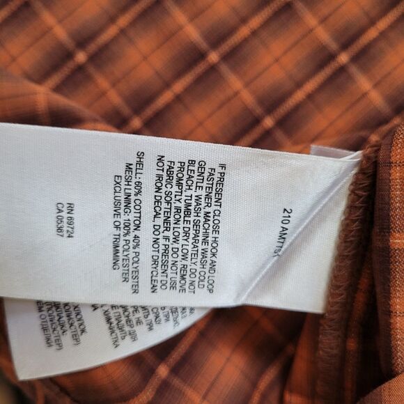 XLT COLUMBIA Omni FALL plaid brown orange outdoor PFG long sleeve SHIRT XL TALL - Picture 8 of 16